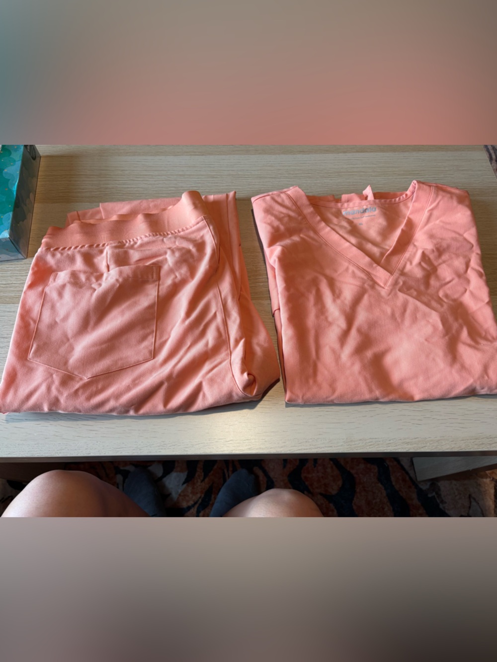 Mandala scrub set in peach